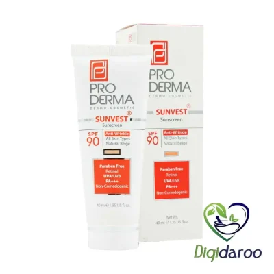 ضد آفتاب و ضد چروک SPF90 پرودرما (بژ طبیعی)