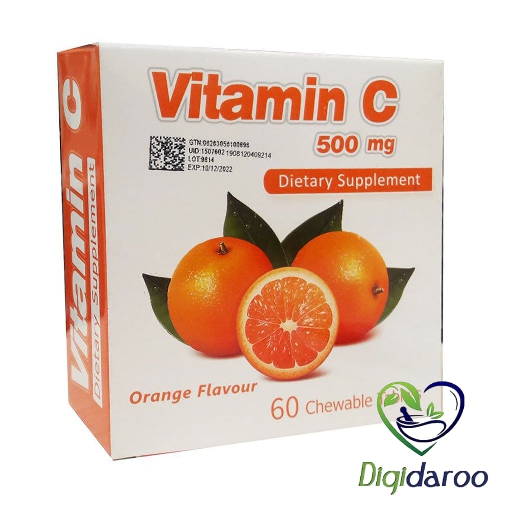 قرص جویدنی ویتامین سی 500 میلی گرم سیمرغ دارو عطار 60 عددی نمای ۲