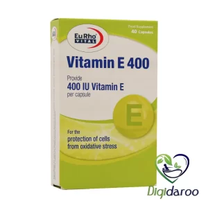 کپسول ویتامین ای 400 واحد یوروویتال 40 عددی (سبز)