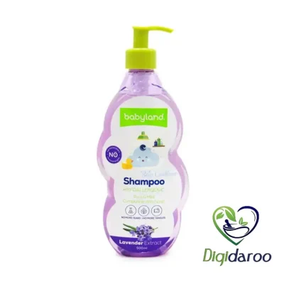 شامپو بچه حاوی اسطوخودوس بیبی لند 500 میلی لیتری (بنفش)