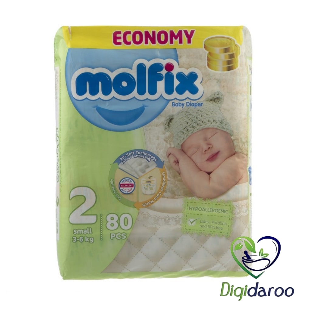 پوشک مولفیکس سایز 2 بسته 80 عددی