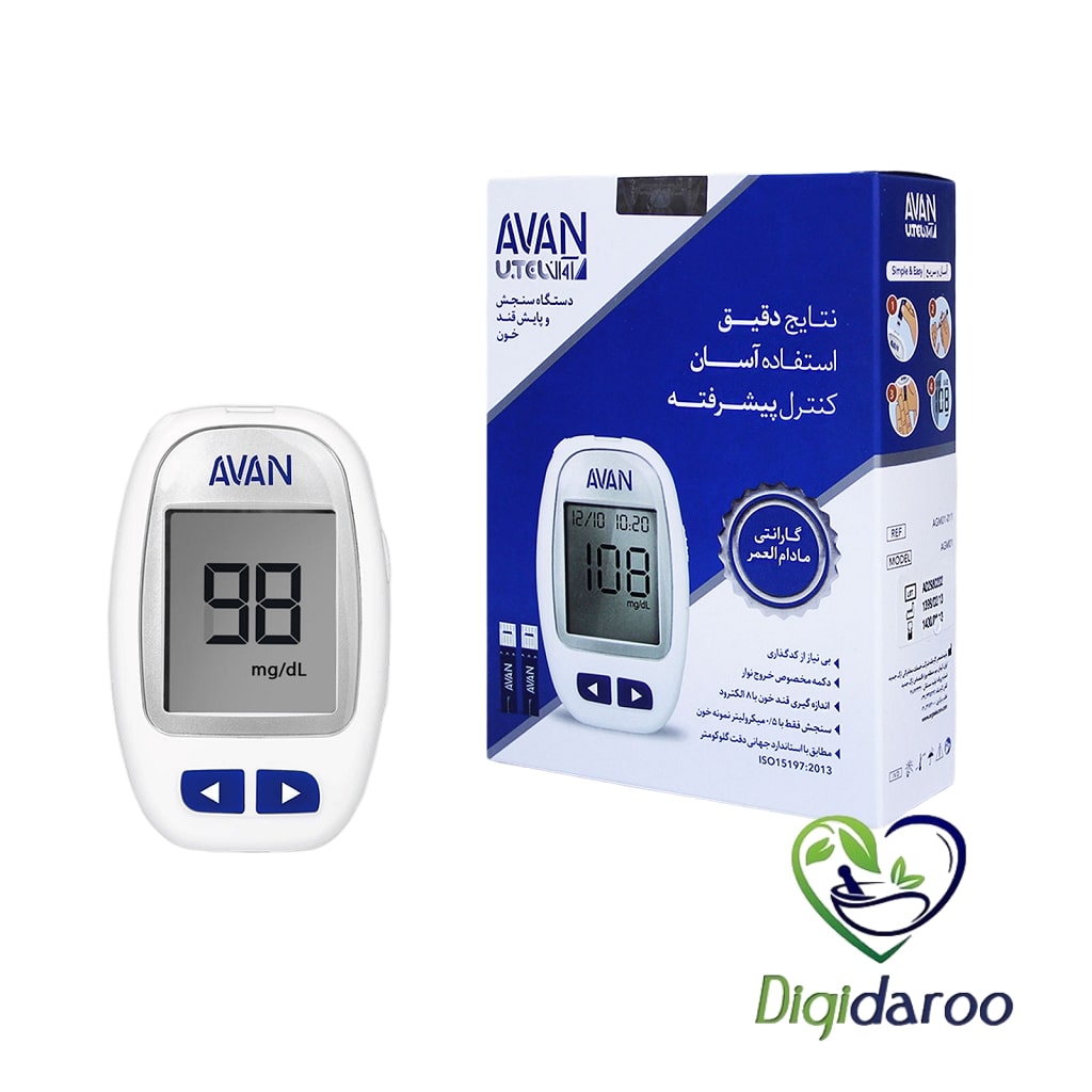 دستگاه تست قند خون آوان مدل AGM01 به همراه 25 عدد نوار تست قند خون