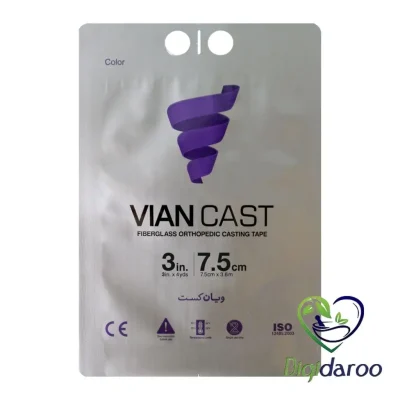 باند گچ ارتوپدی فایبر گلاس 3 اینچ ویان کست (سبز رنگ)