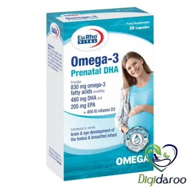 کپسول نرم امگا-3 پریناتال DHA یوروویتال 30 عددی