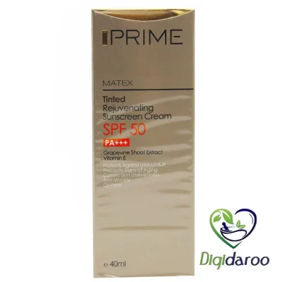 کرم ضد آفتاب جوان کننده پرایم SPF50 حجم ۴۰ میلی لیتری (رنگی)