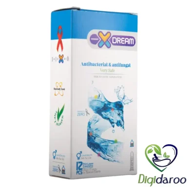 کاندوم آنتی باکتریال AntiBacterial & AntiFungal ایکس دریم بسته ۱۲ عددی