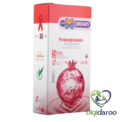 کاندوم انار Pomegranate ایکس دریم بسته ۱۲ عددی