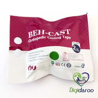 باند گچ ارتوپدی فایبر گلاس 2 اینچ BEH_CAST (آبی رنگ)
