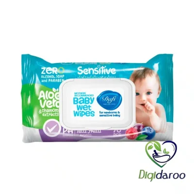 دستمال مرطوب کودک ناینولی درب دار (مدل حساس) دافی 70 عددی