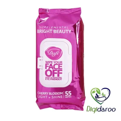 دستمال مرطوب پاک کننده آرایش (BRIGHT BEAUTY) دافی 55 عددی (صورتی)