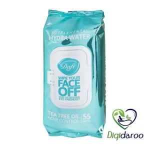 دستمال مرطوب پاک کننده آرایش (FACE OFF) هیدارواتر(Hydra Water) دافی 55 عددی (آبی)
