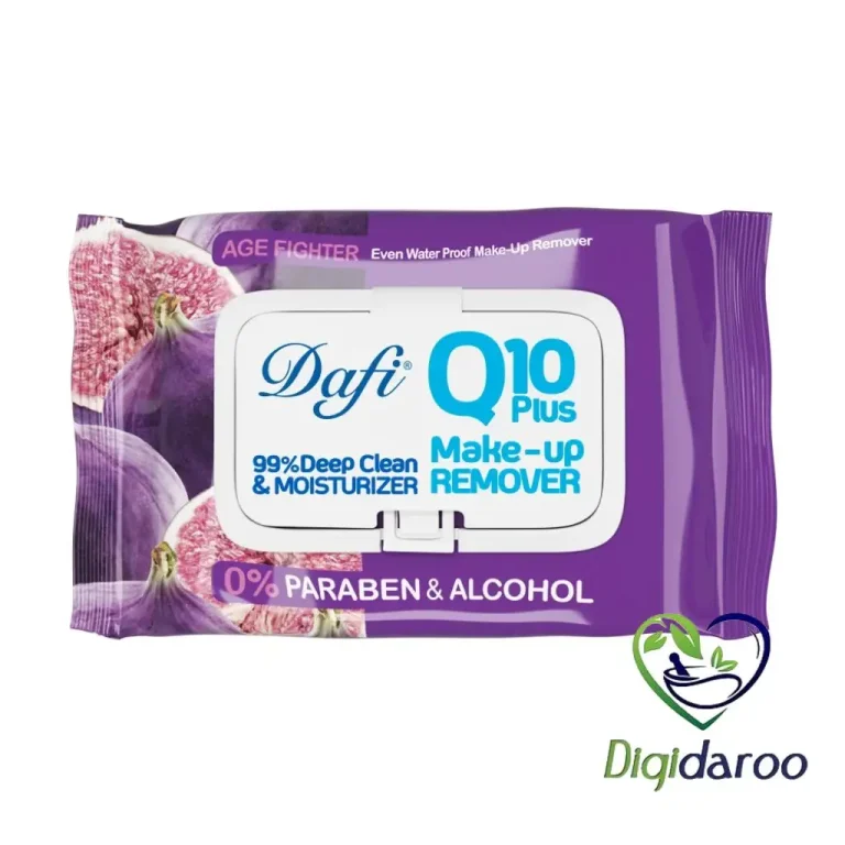 دستمال پاک کننده آرایش Q10 Plus طرح میوه انجیر دافی 50 عددی (بنفش)