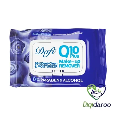 دستمال پاک کننده آرایش Q10 Plus طرح میوه بلوبری دافی 50 عددی (آبی)