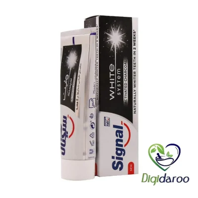 خمیر دندان سفید کننده زغالی (White System) سیگنال 75 میلی لیتری