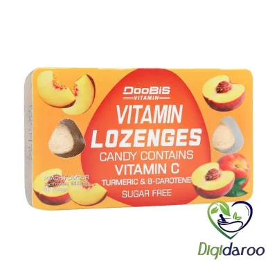 قرص مکیدنی ویتامین C و زردچوبه و بتاکاروتن دوبیس 15 عددی(هلویی)