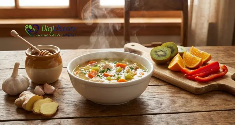 سوپ وسیر و زنجبیل 