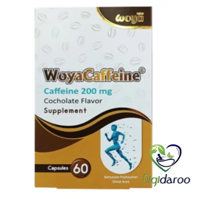 کپسول ویا کافئین 200 میلی گرم (WoyaCaffeine) 60 عددی (طعم شکلات)