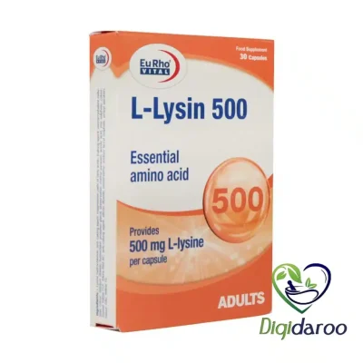 کپسول ال لیزین 500(L-Lysin) میلی گرم یوروویتال 30 عددی