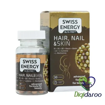 کپسول هیر نیل و اسکین سوییس انرژی 30 عددی