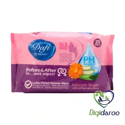 دستمال مرطوب بهداشتی بانوان (Intimate) دافی 20 عددی